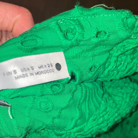 Zara Bright Green Textured Crop Top - Picture 5 of 6